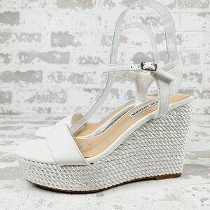 Steve Madden Tory Summer White Twist Wedge Sandals D720